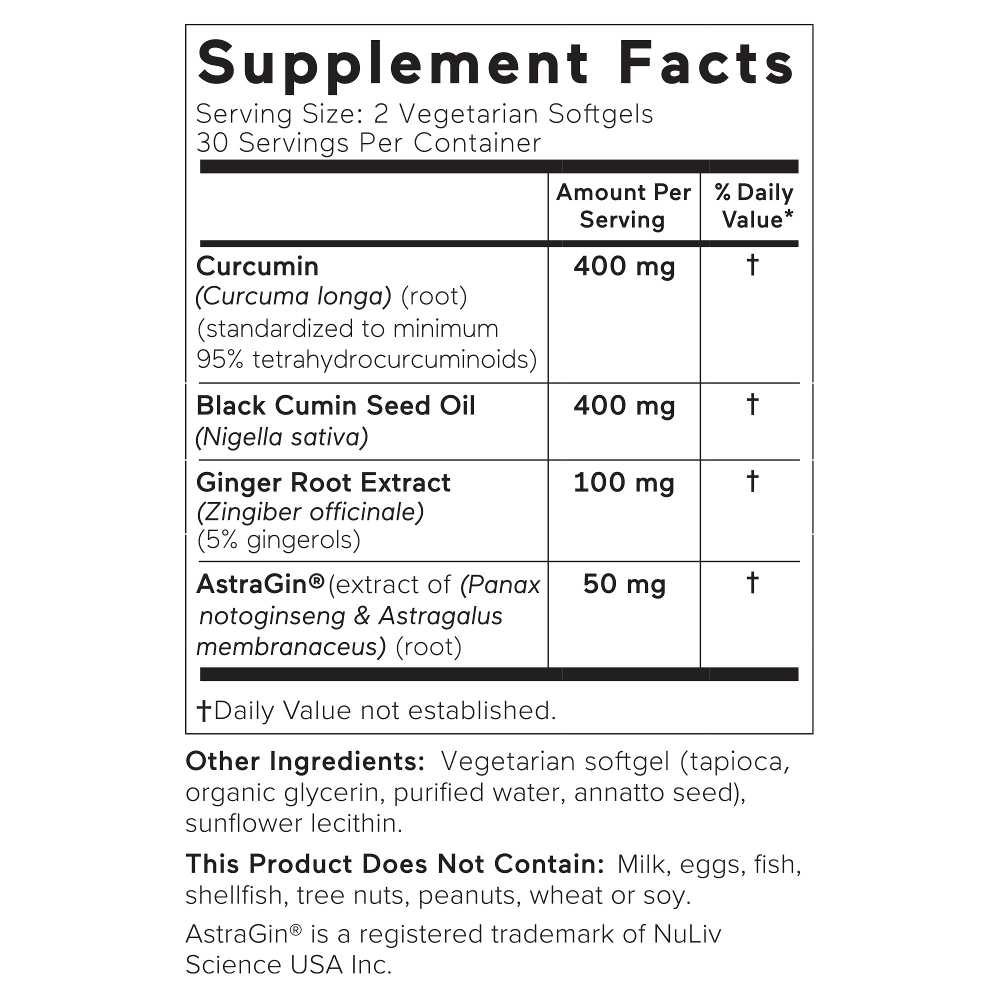 Smarter Curcumin Sup Facts