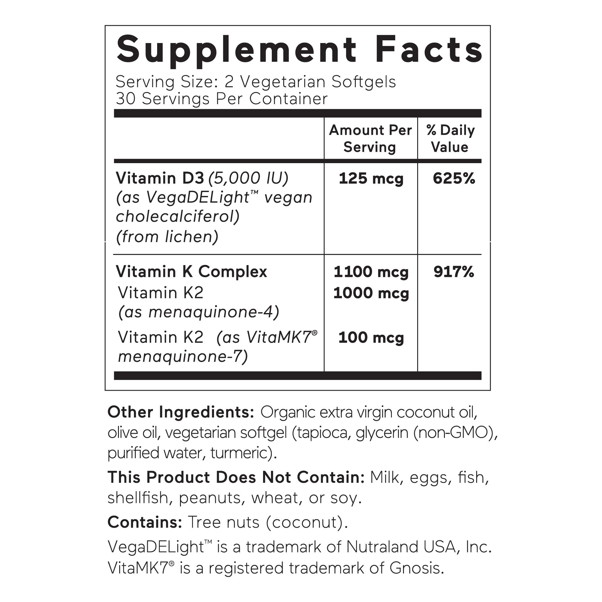 Smarter Vitamin D3 Sup Facts